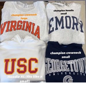 college sweatshirts